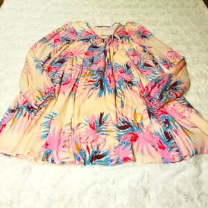 Izzy & Lola Top Tunic Womens  Size Small Tropical Hawaiian